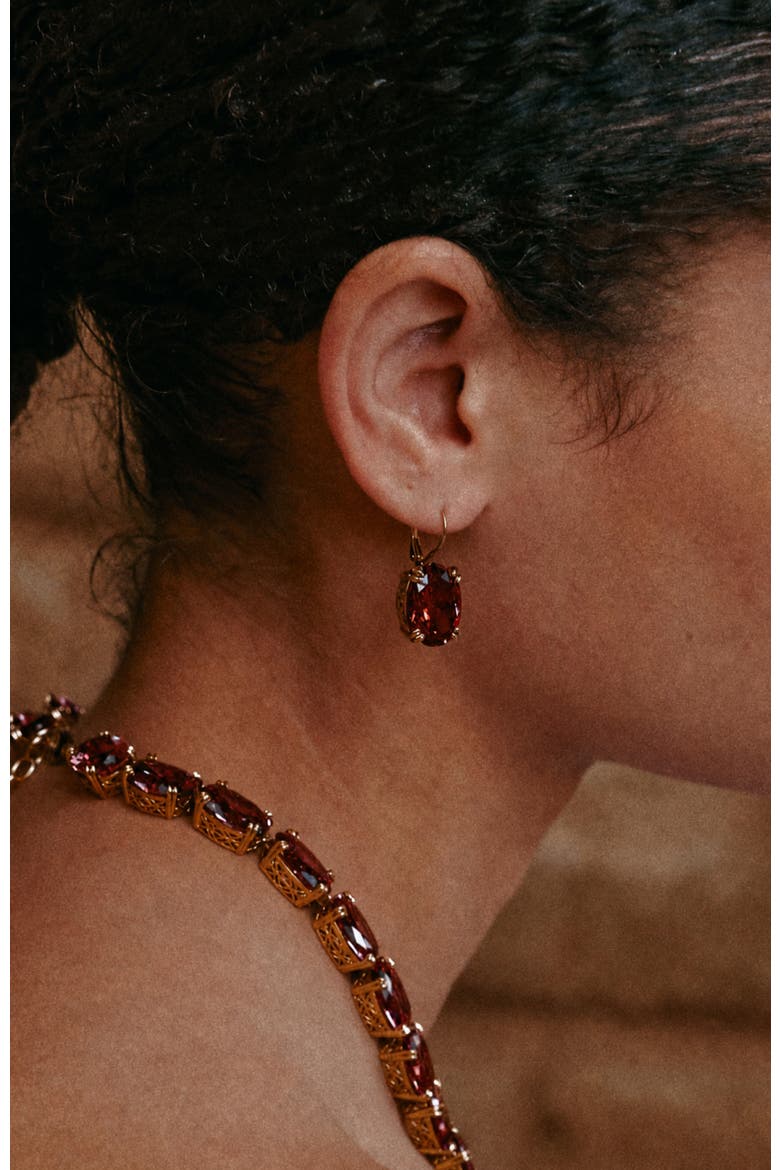 Cherry Glow Earrings, Alternate, color, Red & Gold