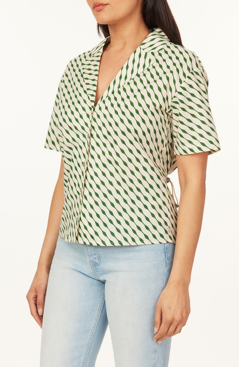 Scotch & Soda Printed Cotton Camp Shirt, Alternate, color, Vintage Stripe