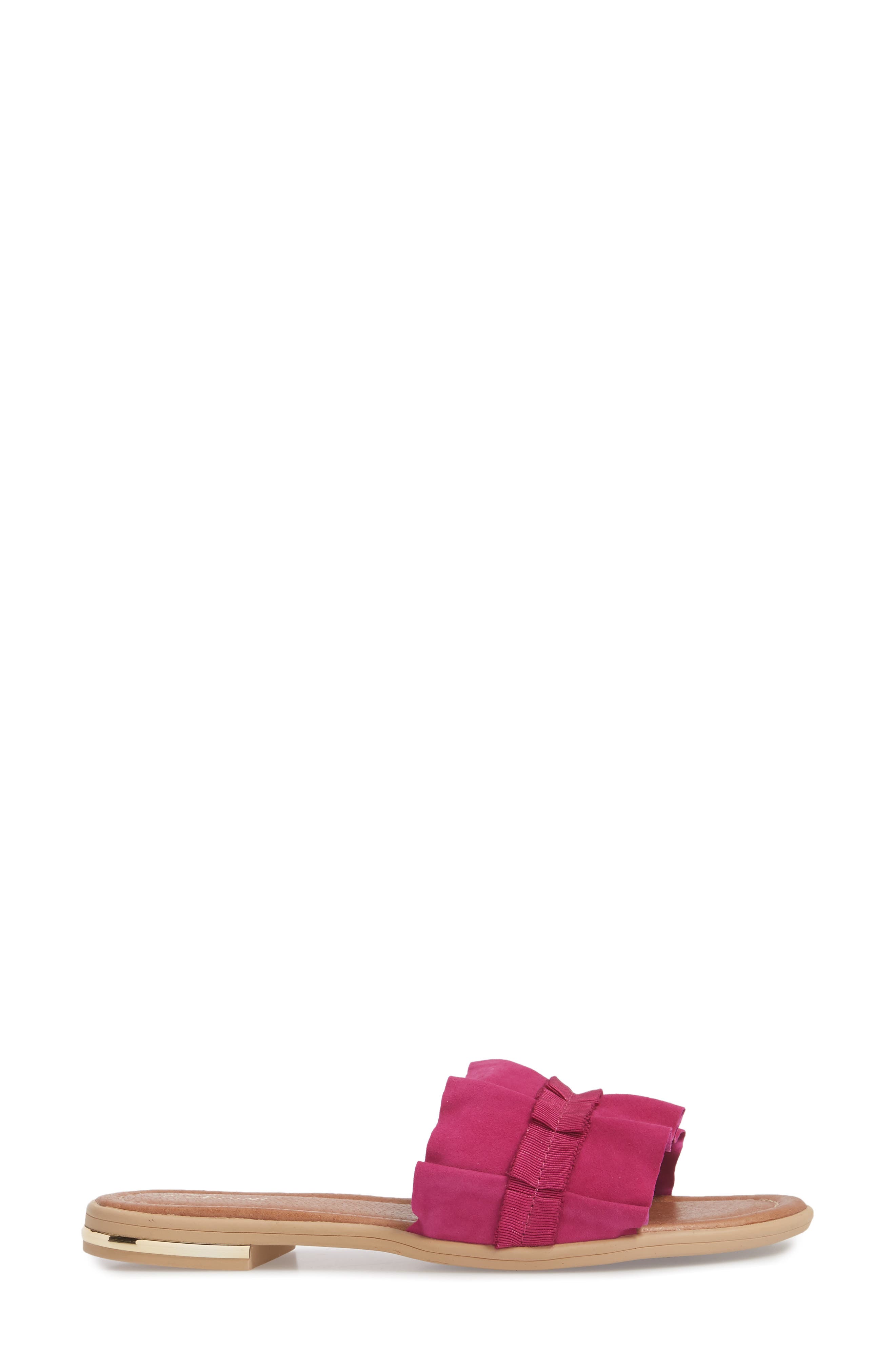 Ravenna Slide Sandal, Alternate, color, FUCHSIA SUEDE