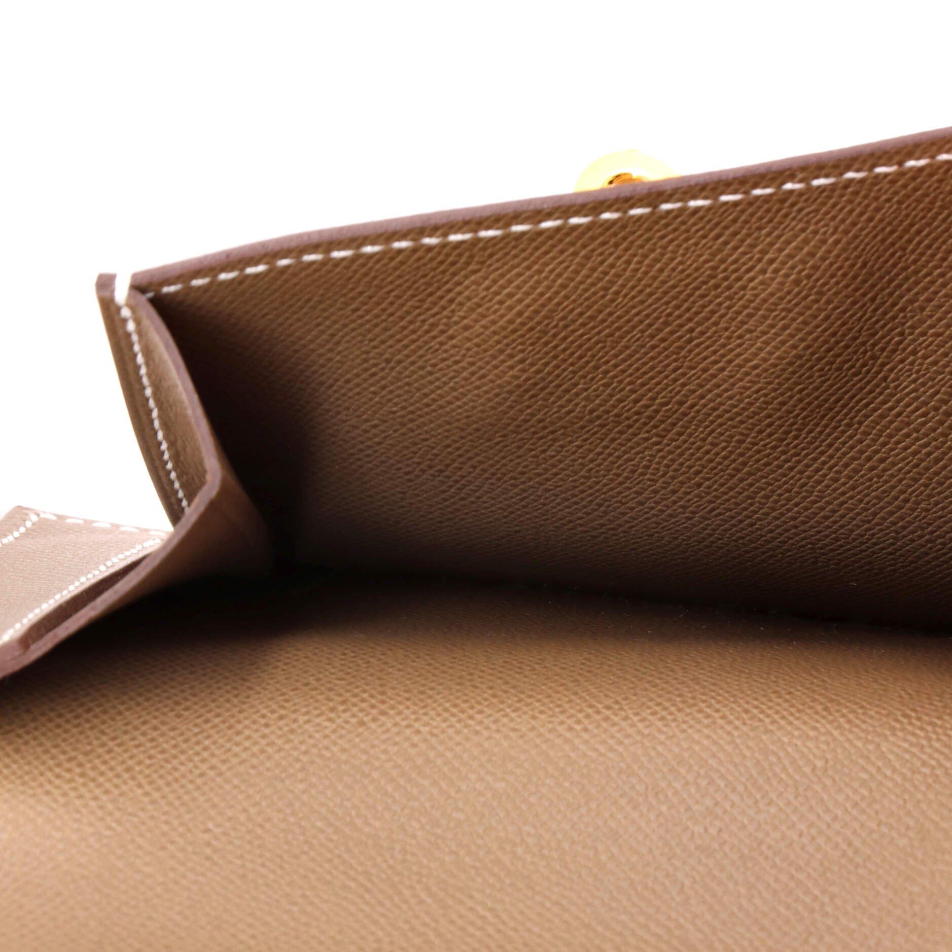 Pre-Owned Hermes Kelly Pocket Compact Wallet Epsom, Alternate, color, Etoupe