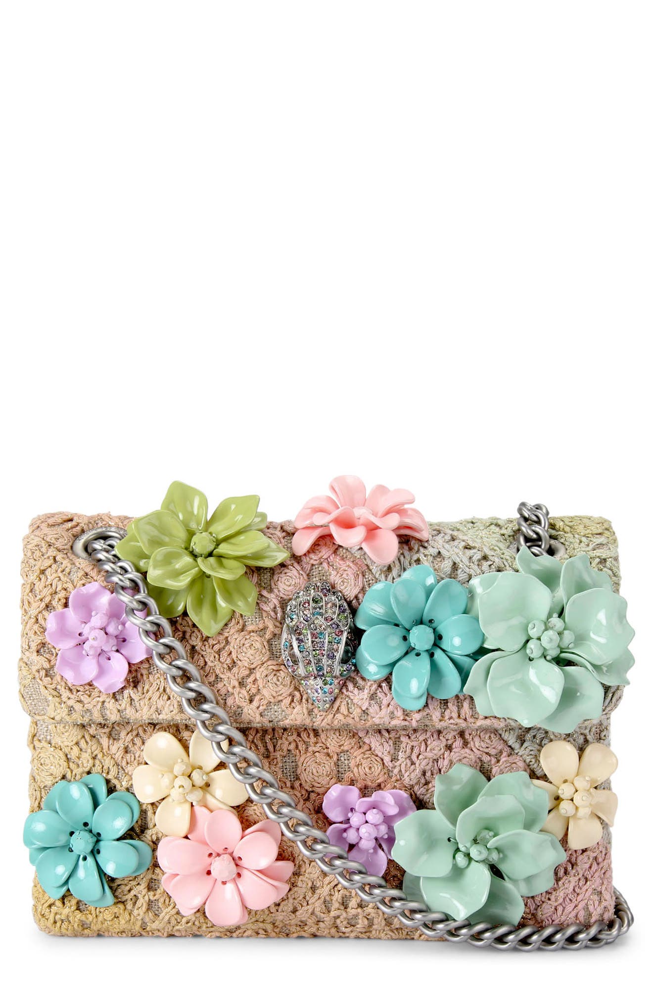 Kurt Geiger London Mini Kensington Floral Applique Crossbody Bag, Main, color, 