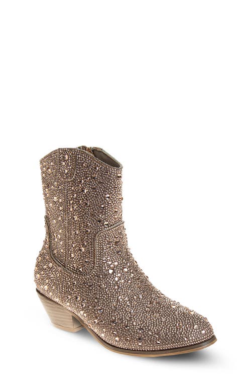 Badgley Mischka Collection Kids' Rhinestone Western Boot in Rose Gold at Nordstrom, Size 5