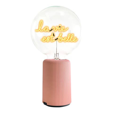 La Vie Est Belle Portable Table Lamp