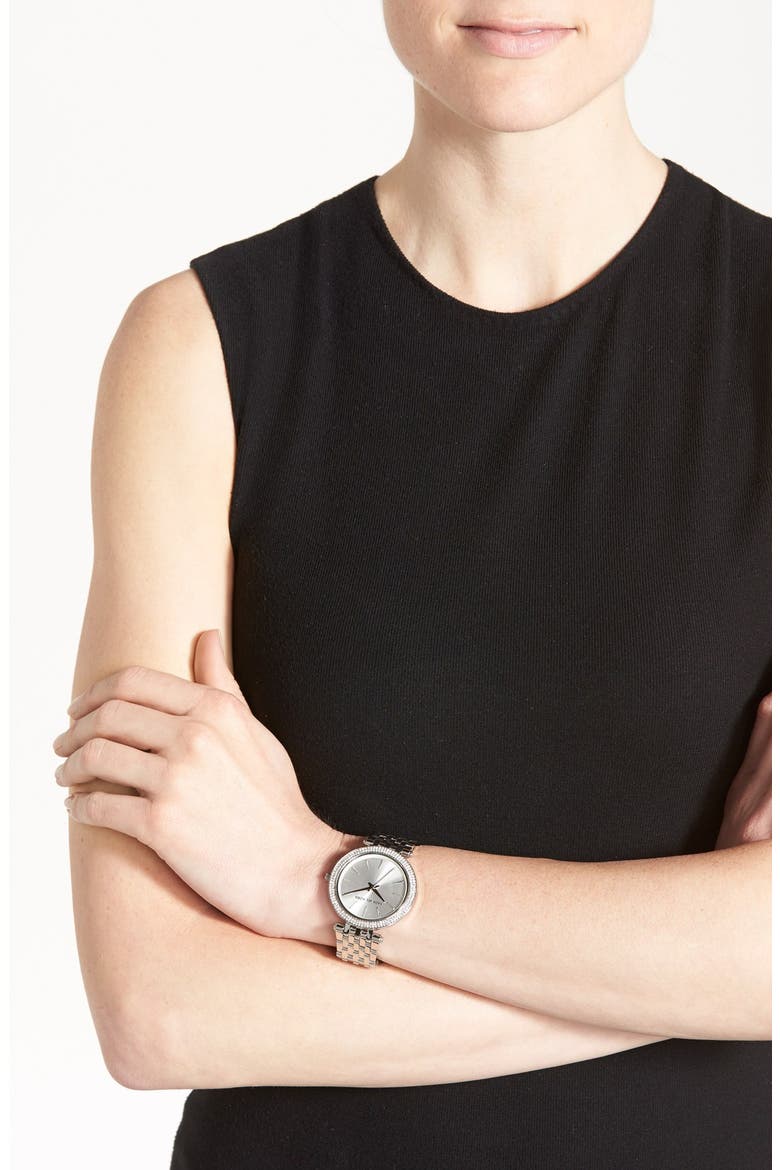 Michael Kors 'Darci' Round Bracelet Watch, 39mm, Alternate, color, SILVER / STEEL