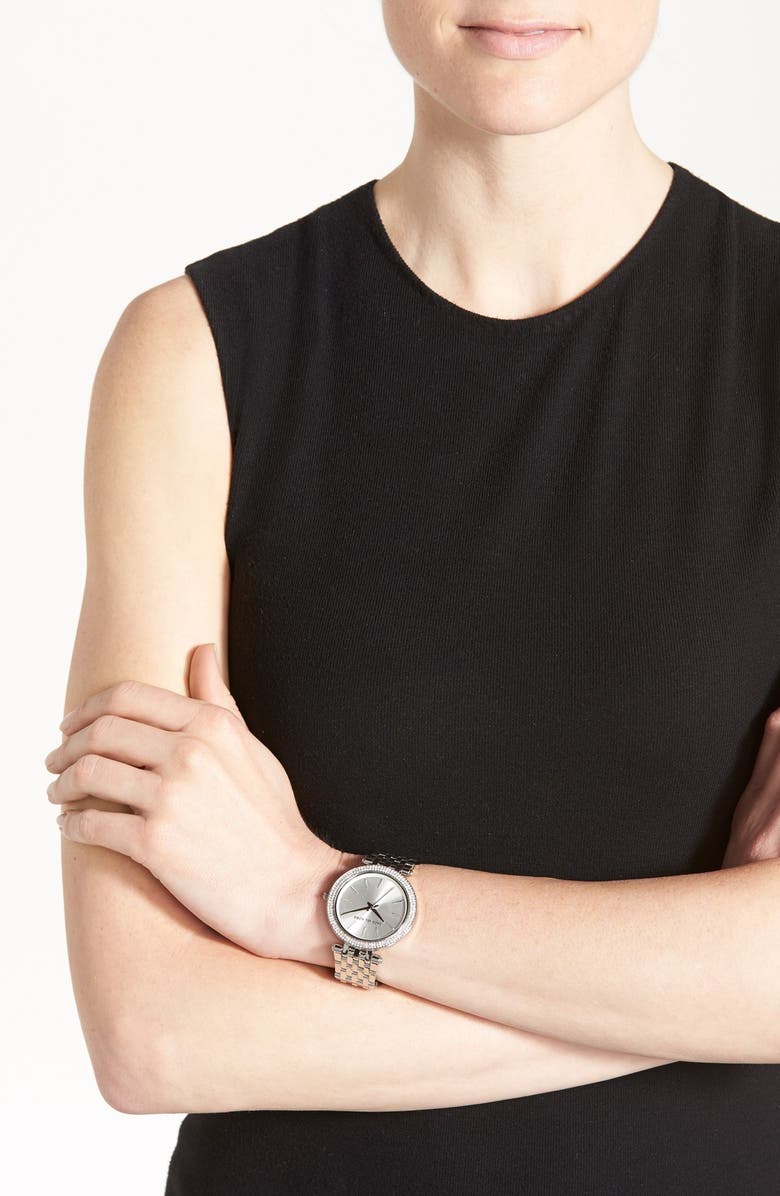 Michael Kors 'Darci' Round Bracelet Watch, 39mm, Alternate, color, Silver