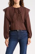Joie Lace Trim Peter Pan Collar Shirt