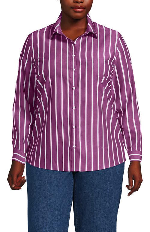 Lands' End Plus Size No Iron Button Front Shirt In Multi