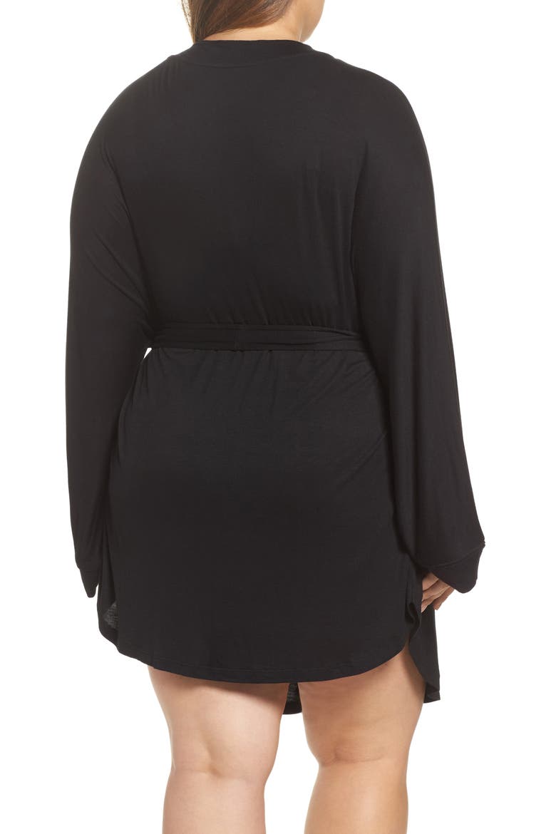 Intimates All American Jersey Robe, Alternate, color, BLACK