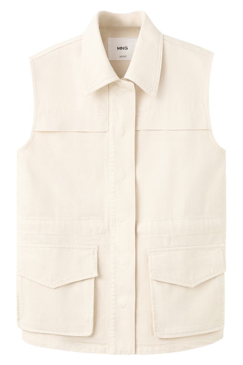 Oversize Denim Vest, Main, color, ECRU