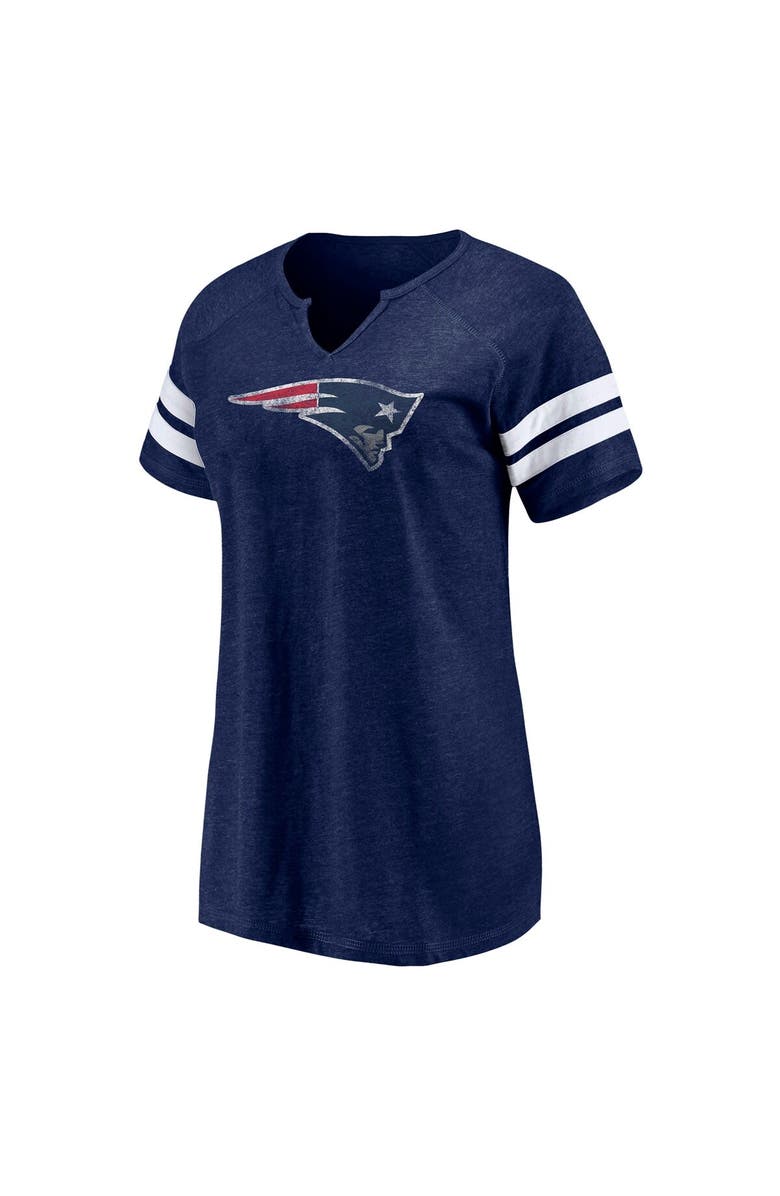 FANATICS Women's Fanatics Branded Navy New England Patriots Plus Size Raglan Notch Neck T-Shirt, Alternate, color, Navy