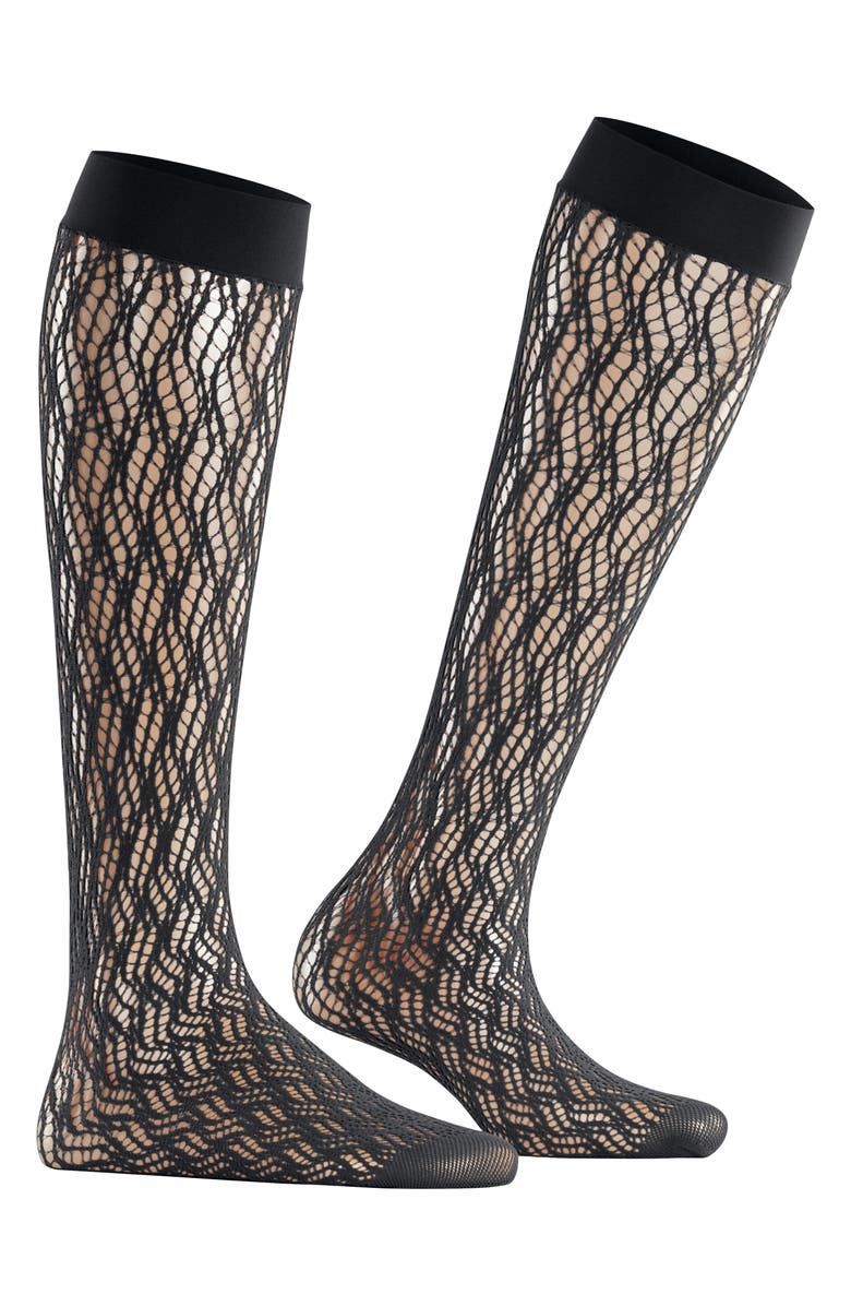 Falke Pure Shore Knee High Socks, Main, color, Black