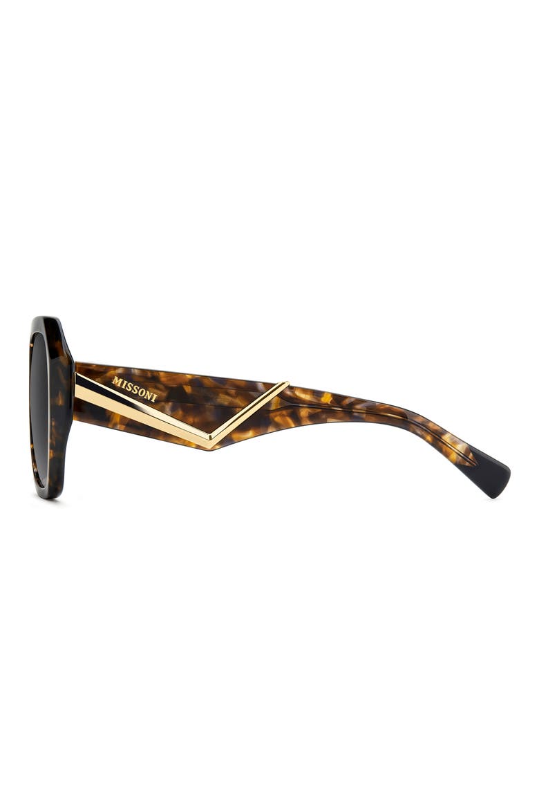 55mm Gradient Geometric Sunglasses, Alternate, color, HAVANA BROWN/ DARK GREY SF