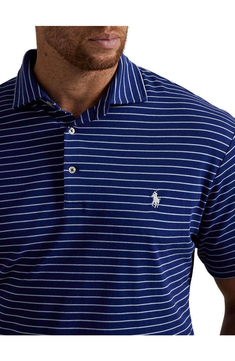 Polo Ralph Lauren Big & Tall Striped Soft Touch Polo Shirt, Alternate, color, Royal And Blue