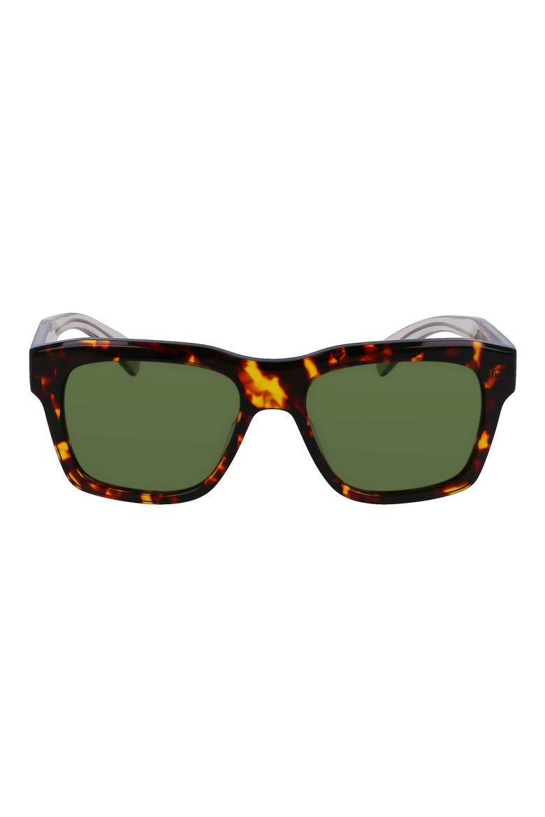 56mm Polarized Rectangular Sunglasses, Main, color, DARK TORTOISE