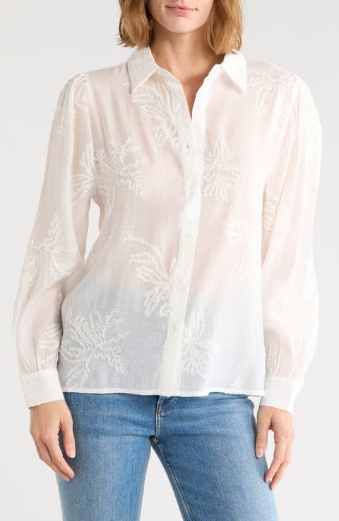 Embroidered Long Sleeve Button Shirt
