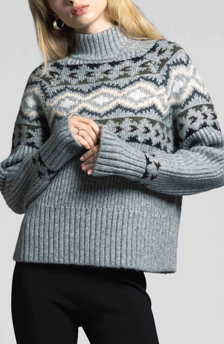 WEEKEND LOS ANGELES Spencer Fair Isle Mock Neck Sweater, Main, color, 