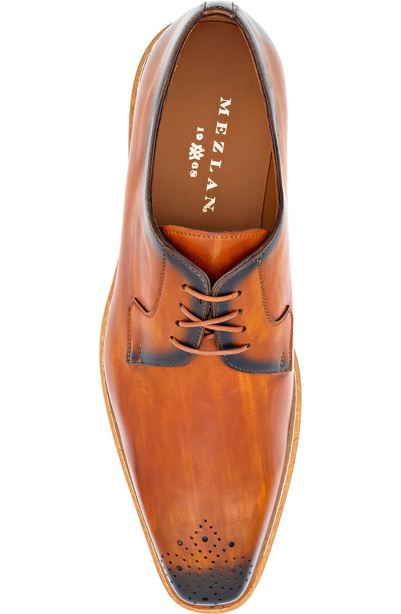 Mezlan Lug Sole Brogue Medallion Derby, Alternate, color, Mahogany