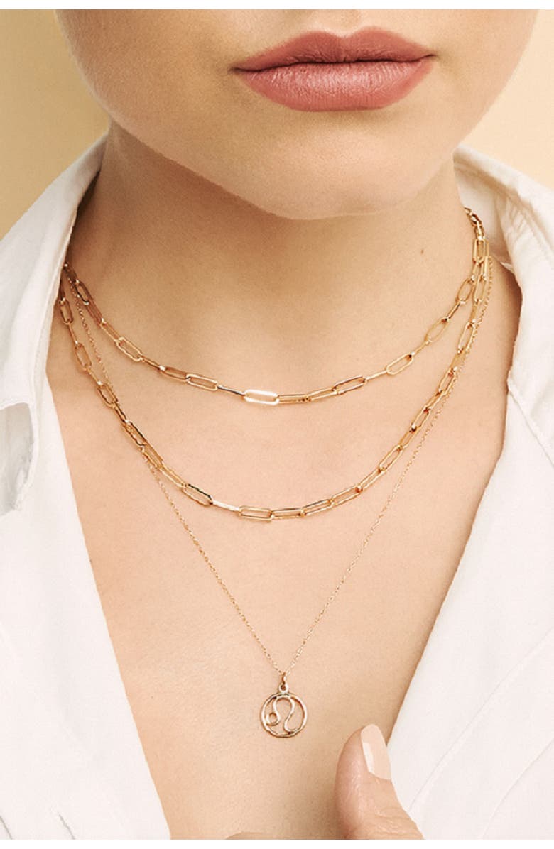 Oradina 14K Gold Zodiac Pendant Necklace, Alternate, color, Sagittarius