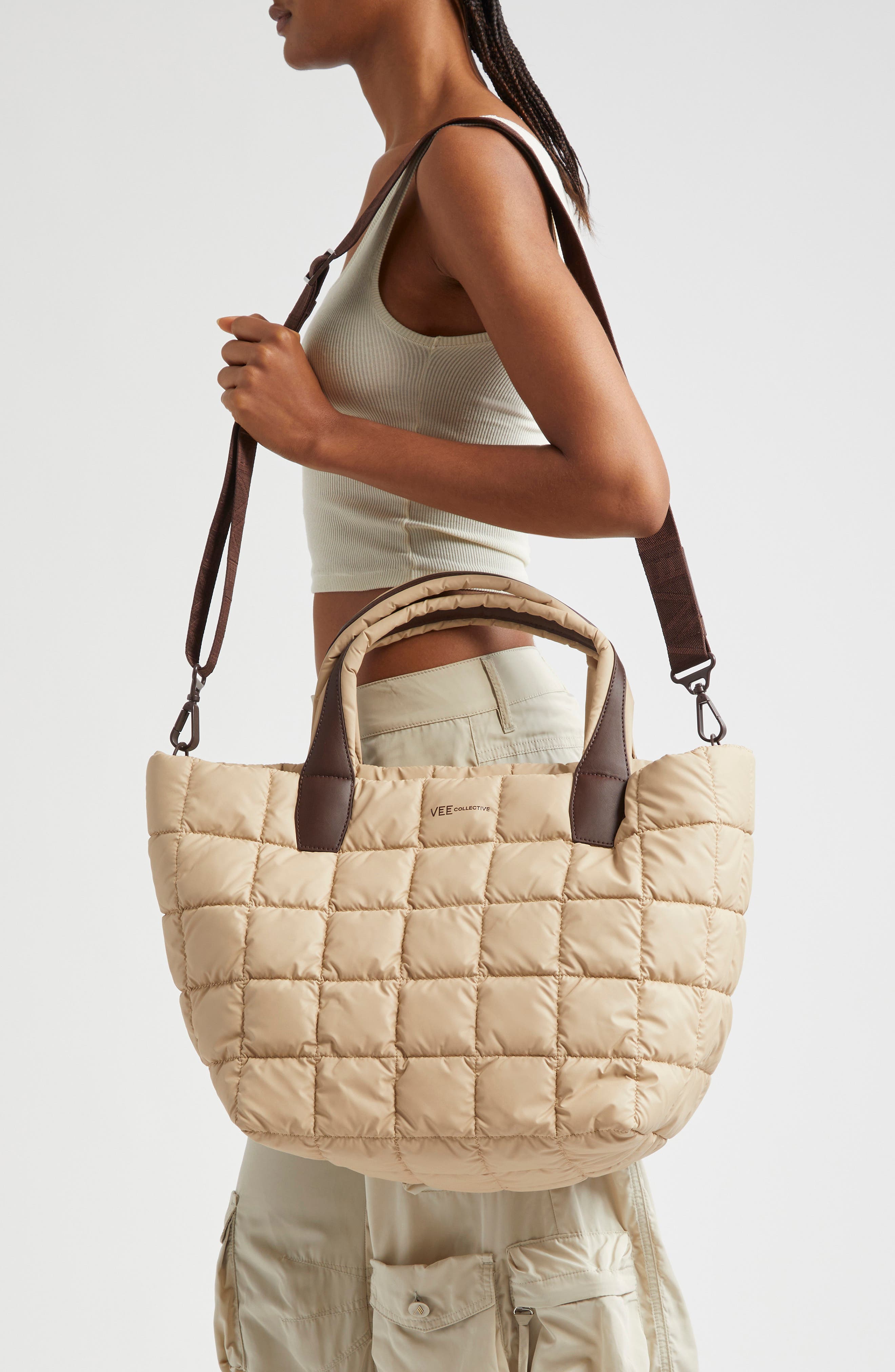 VeeCollective Medium Porter Quilted Tote, Alternate, color, Faded Yellow