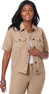 Jessica London Short Sleeve Denim Jacket