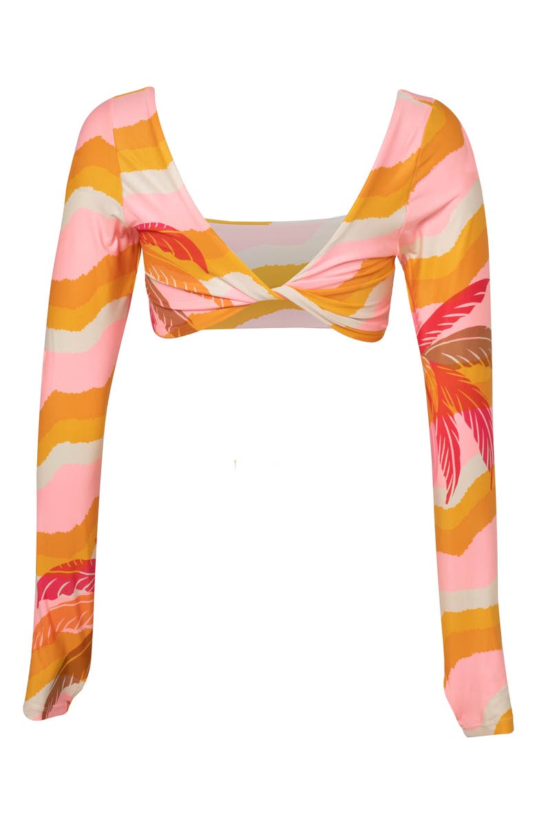 Maaji Paradiso Waves Bestie Multifit Reversible Crop Rashguard, Alternate, color, 