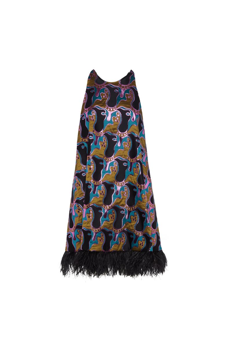 La Fenice Mini Dress Spritz Blue Petrol, Alternate, color, Spritz Blue Petrol