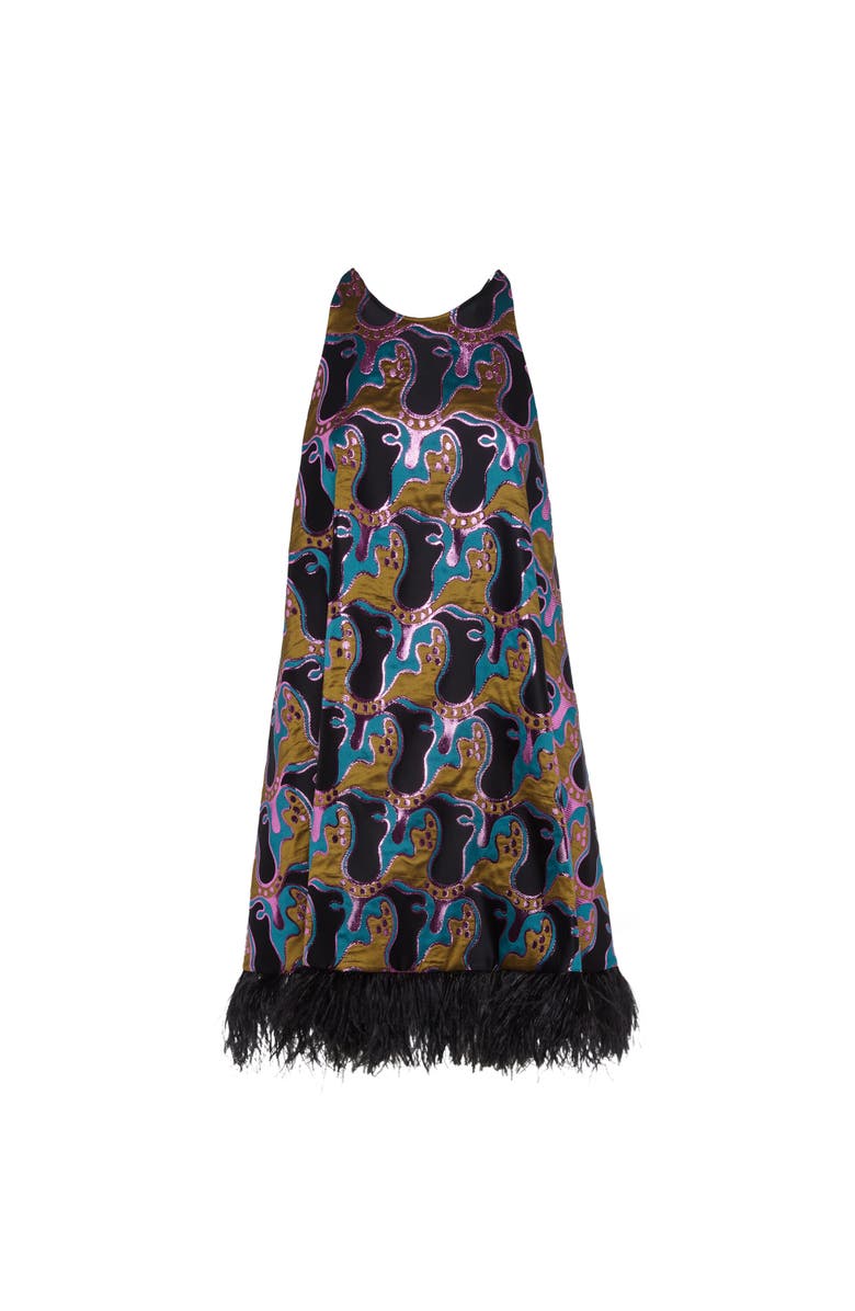 La DoubleJ La Fenice Mini Dress Spritz Blue Petrol, Alternate, color, Spritz Blue Petrol
