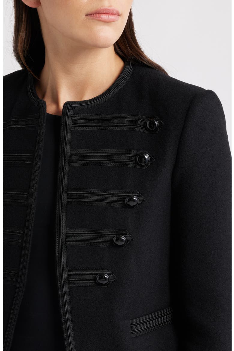 Christy Wool-Blend Military Jacket, Alternate, color, BLACK