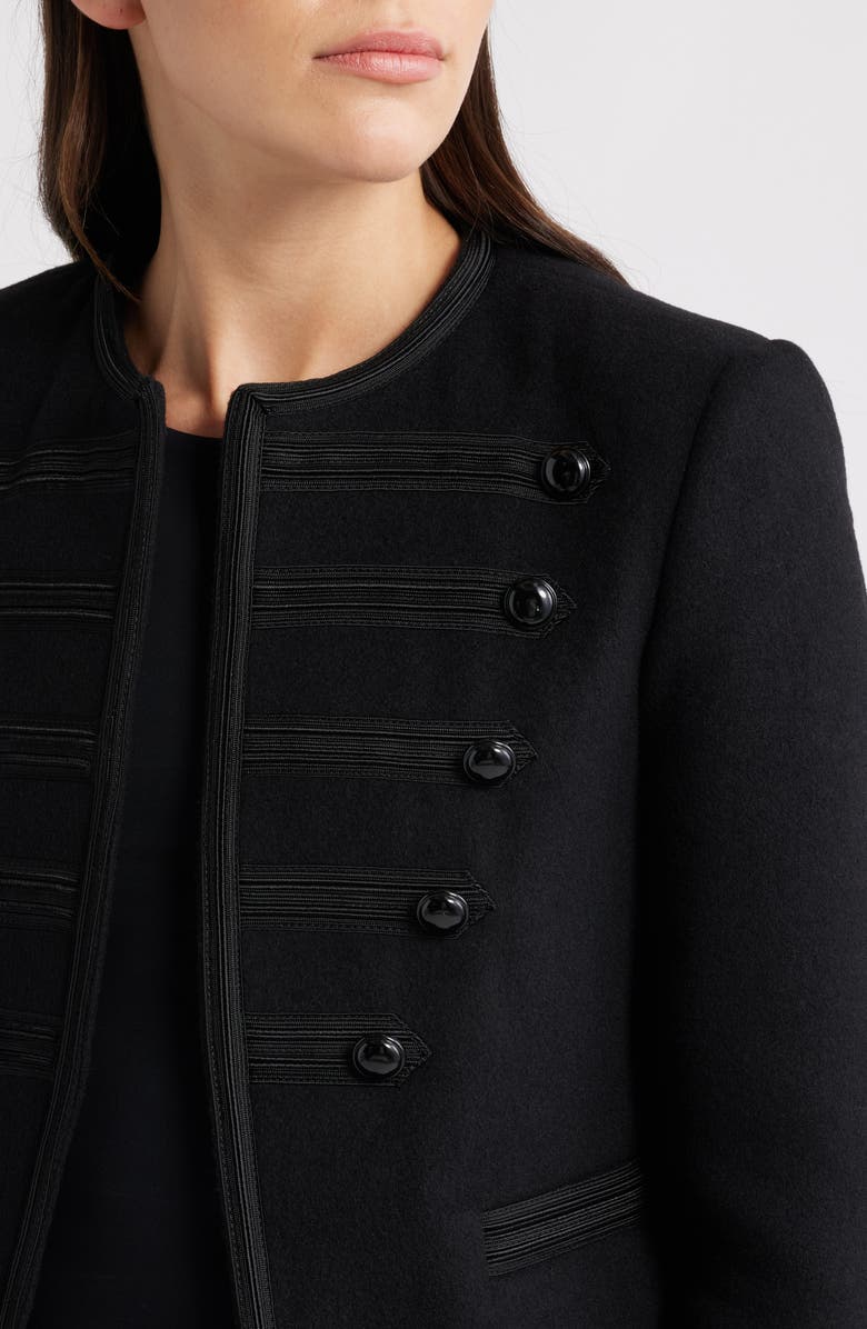 MANGO Christy Wool-Blend Military Jacket, Alternate, color, Black