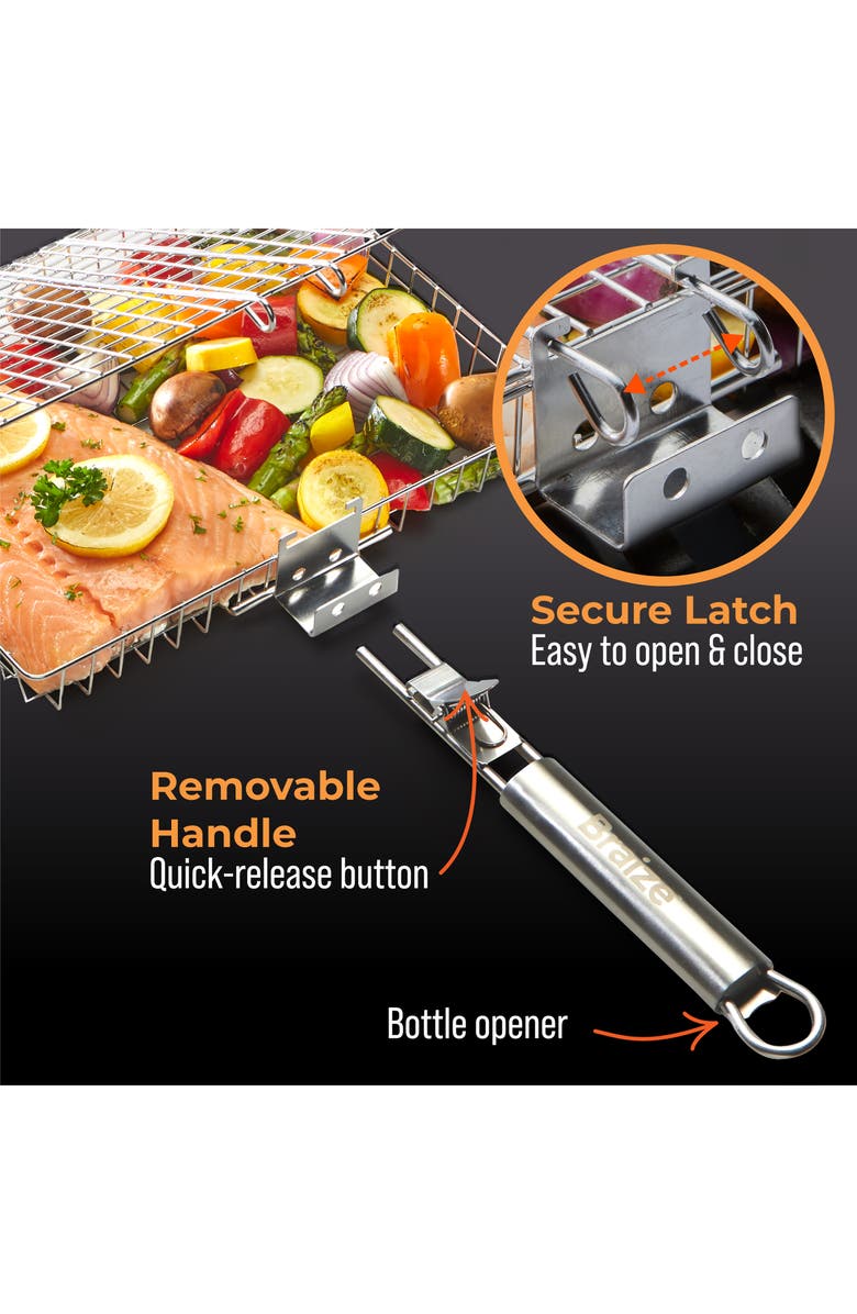 Braize Large Grill Basket Set, Alternate, color, Grey