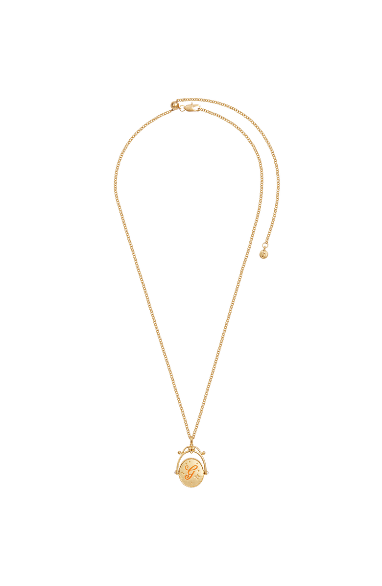 Fable England G Initial Gerbera Gold Spinner Chain Necklace, Alternate, color, Gold