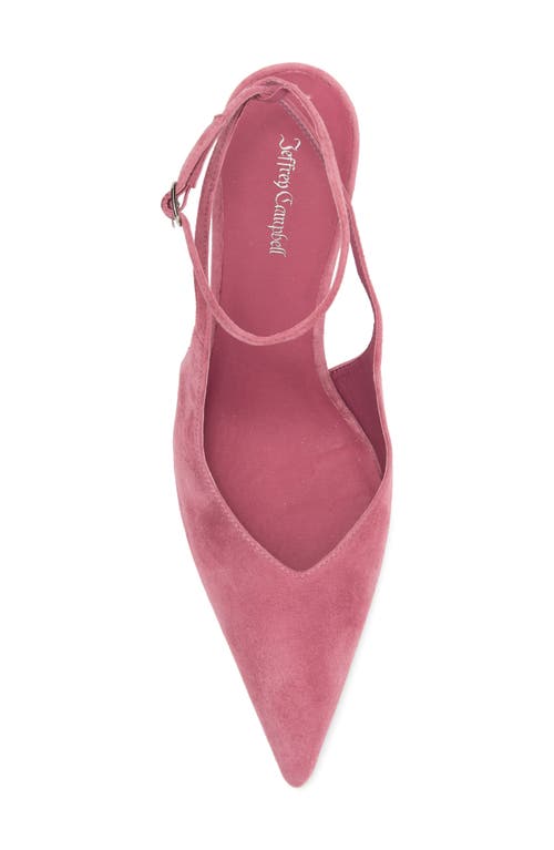 Jeffrey Campbell Executive Ankle Strap Pointed Toe Slingback Pump In Dusty Rose Suede