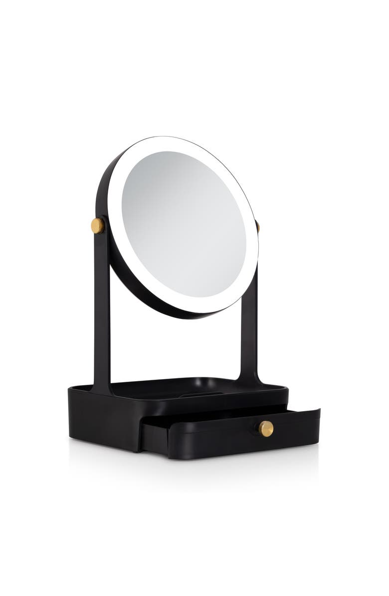 Zadro Back-to-School LED Lighted Makeup Mirror with Tray & Drawer, Main, color, Black