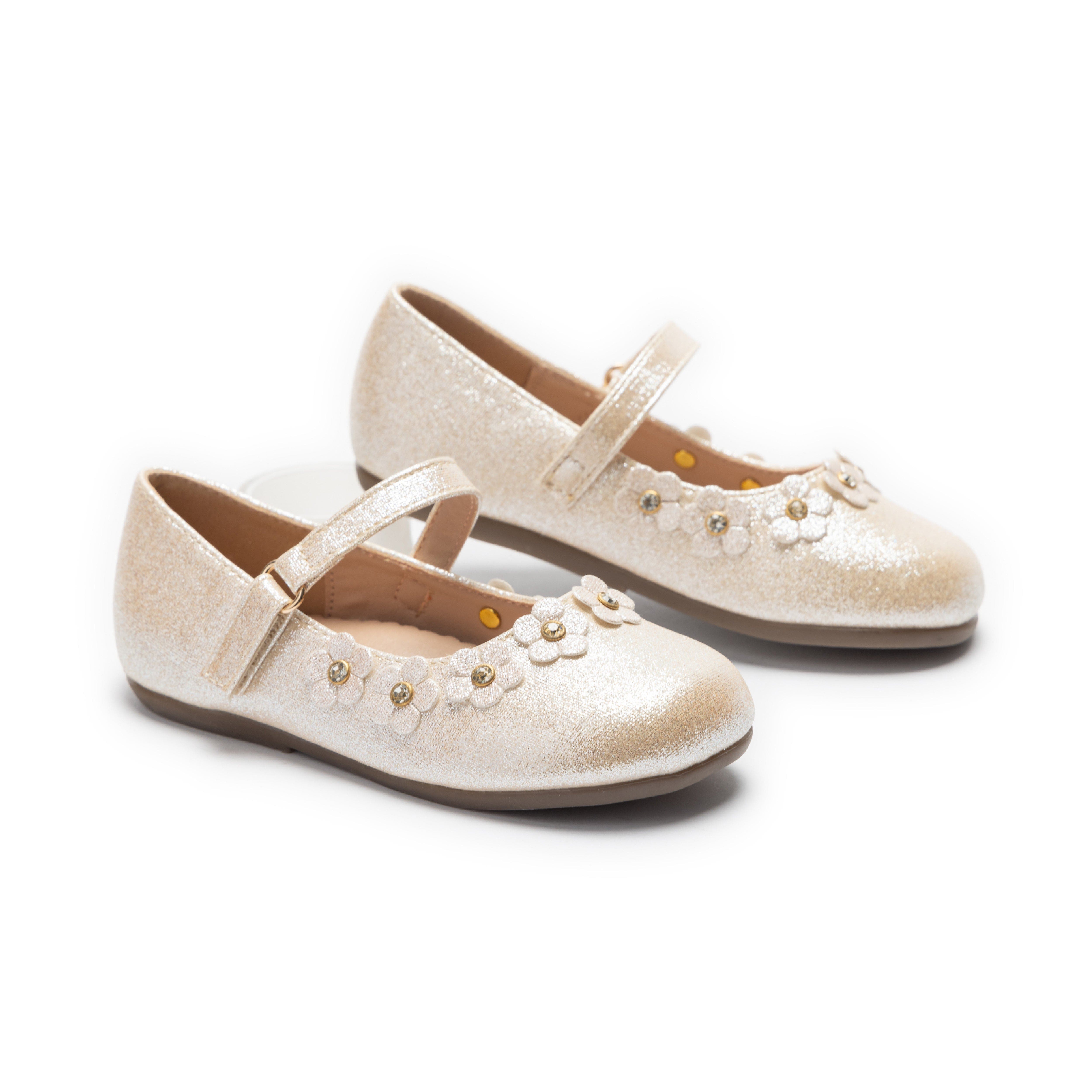 Tulleen Aurelia Flower Shoes, Main, color, Gold