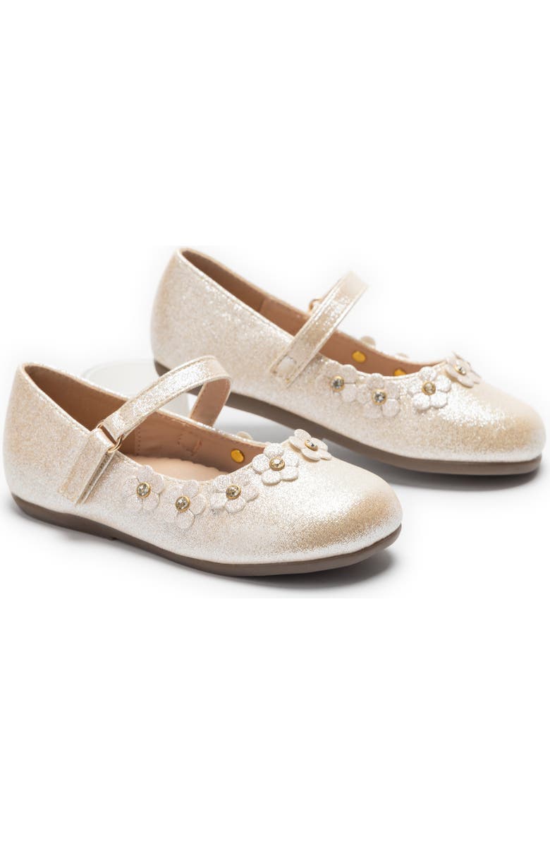 Tulleen Aurelia Flower Shoes, Main, color, Gold