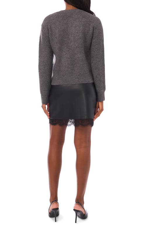 Vince Camuto Crystal Detail Cardigan In Gray