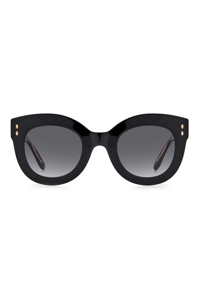 49mm Gradient Round Sunglasses, Main, color, BLACK
