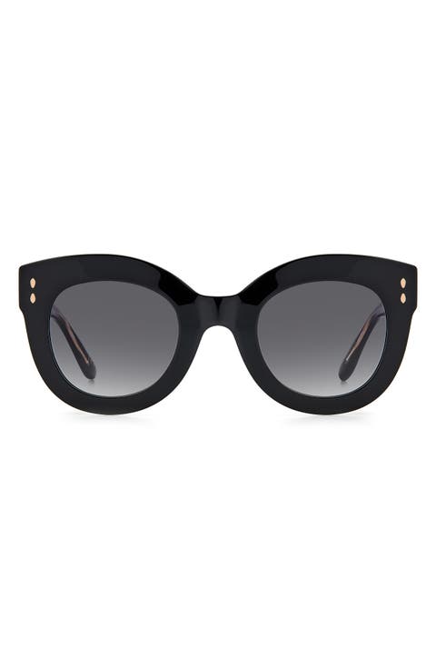 49mm Gradient Round Sunglasses