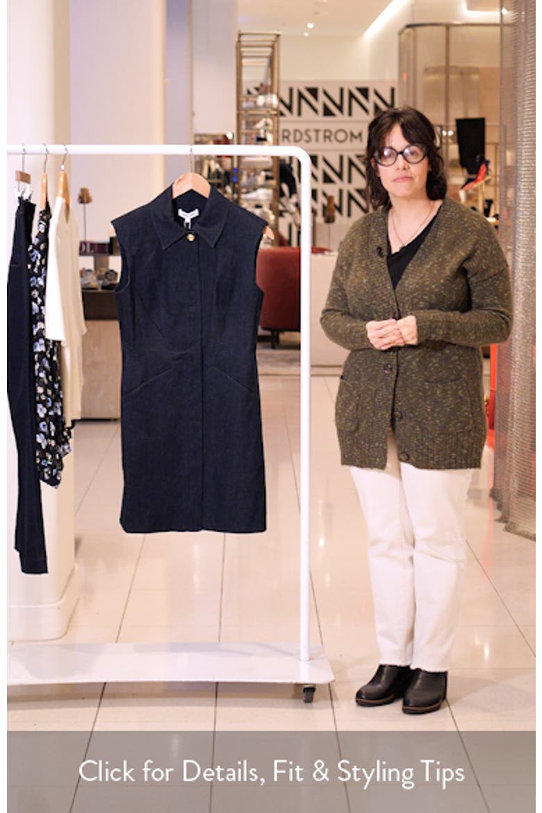 veronica beard serina denim dress Serina cotton-blend minidress in blue - Veronica Beard
