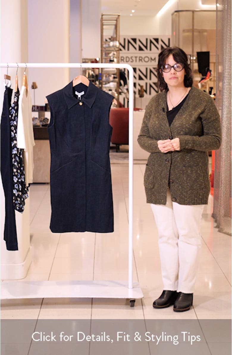 Serina Sleeveless Denim Mini Shirtdress, sales video thumbnail