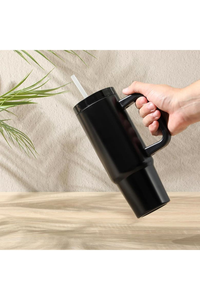29oz Stainless Steel Thermal Tumbler with Handle, Alternate, color, Black
