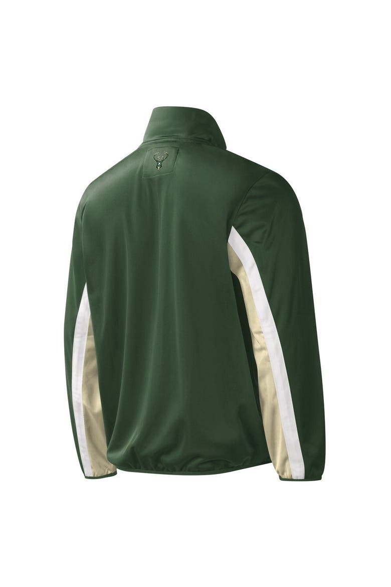 Men's G-III Sports by Carl Banks Hunter Green Milwaukee Bucks Contender Wordmark Full-Zip Track Jacket, Alternate, color, Hunter Green