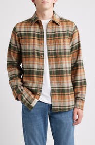 Schott NYC Plaid Flannel Button-Up Work Shirt