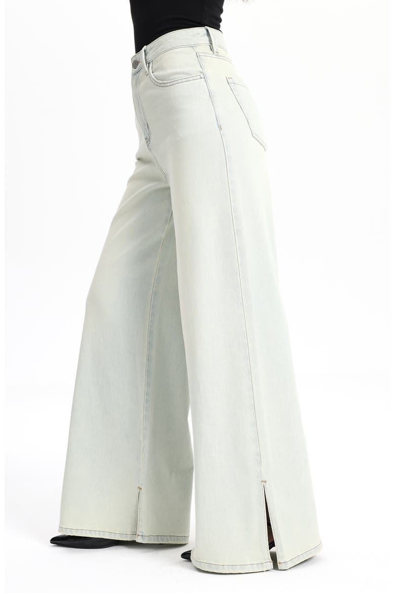 Side Slit Wide Leg Jeans, Alternate, color, LIGHT BLUE