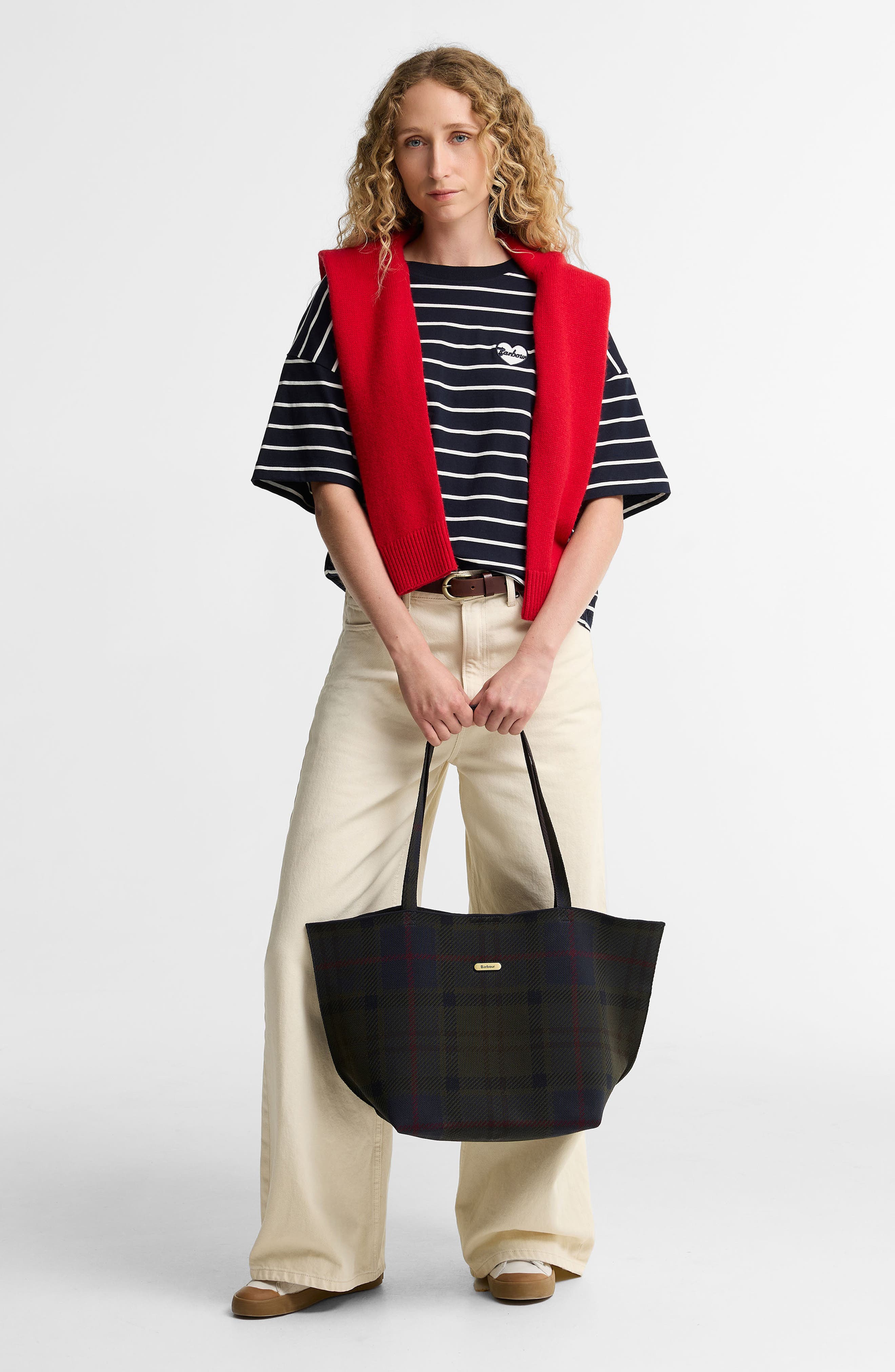 Large Layla Tartan Tote, Alternate, color, SHADOW CLASSIC TARTAN