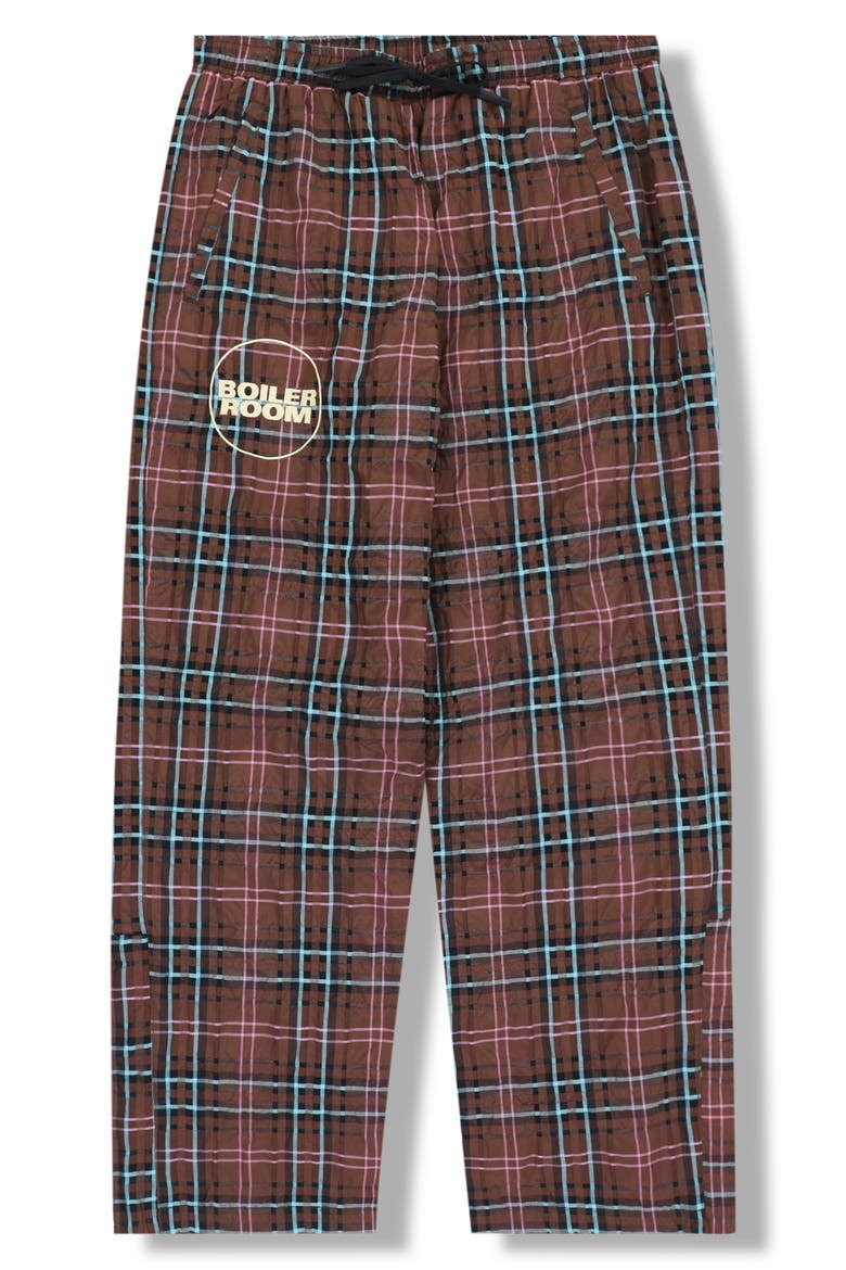x Boiler Room Practice Plaid Track Pants, Alternate, color, BROWN