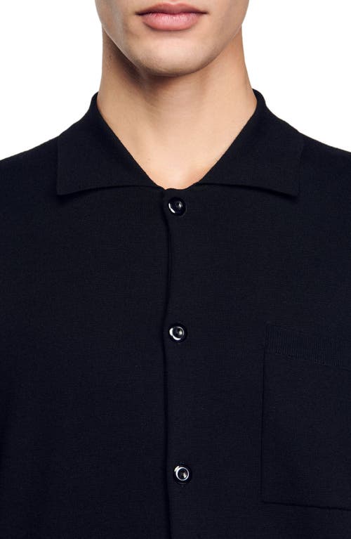 Sandro Button-down Cardigan In Black