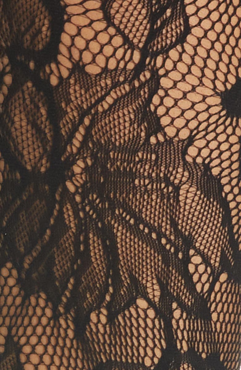 Nordstrom Floral Fishnet Tights, Alternate, color,