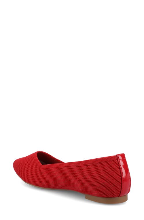 Journee Collection Minnah Knit Almond Toe Flat In Red