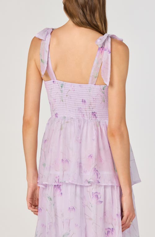 Astr The Label Tiered Tie Strap Sundress In Purple